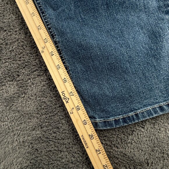 COS Jeans Denim Women Blue Size 16 Ramie Blend Floral Capri Crop ACTL 35x19.5 - Picture 7 of 15